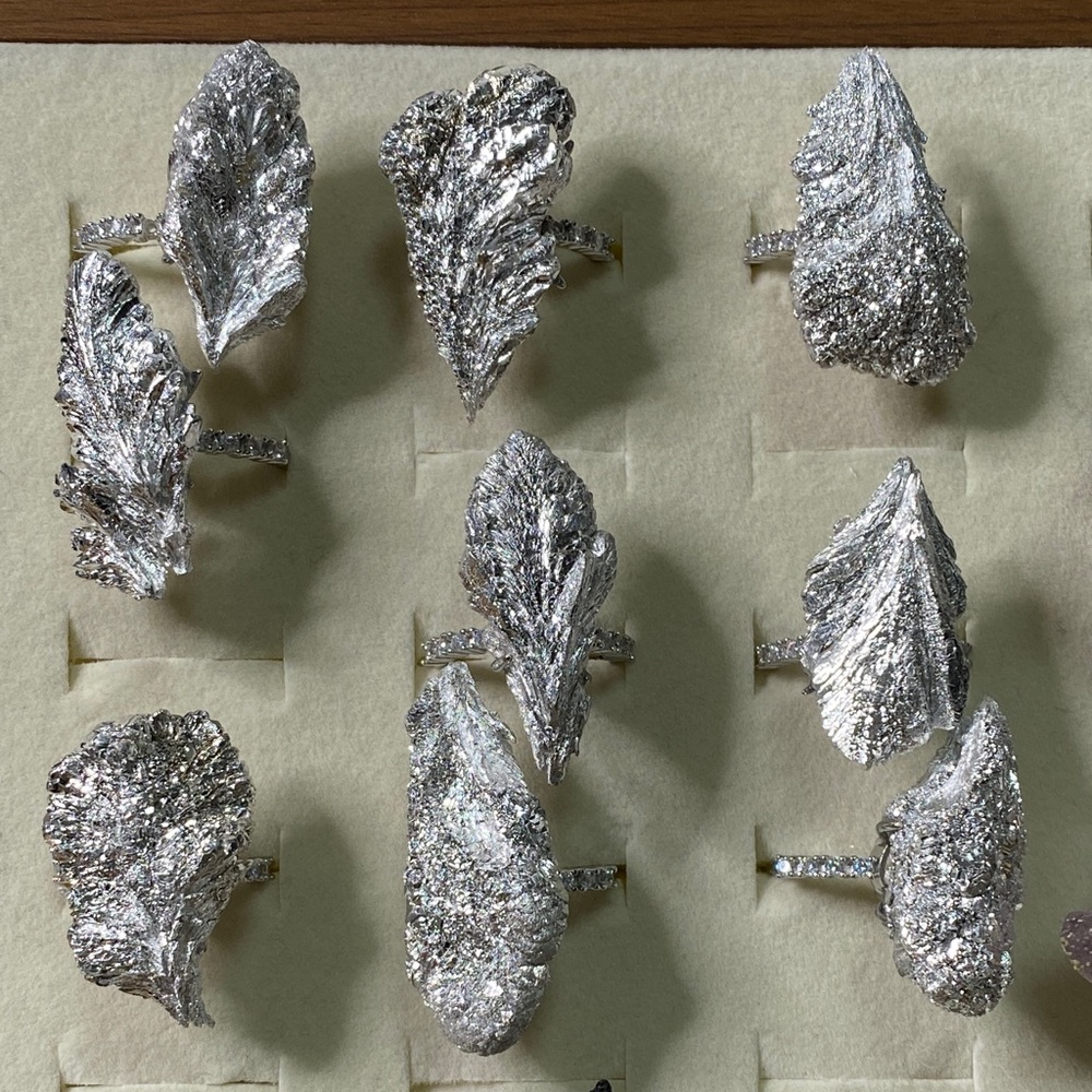 Silver Leaf Statement Rings - image 1